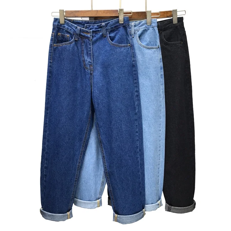 Women Casual Jeans High Waist Ankle Length Jeans Vintage Dark blue / Light blue / Black Mom Jeans 0124-69 Women Casual Jeans High Waist Ankle Length Jeans Vintage Dark blue / Light blue / Black Mom Jeans 0124-69