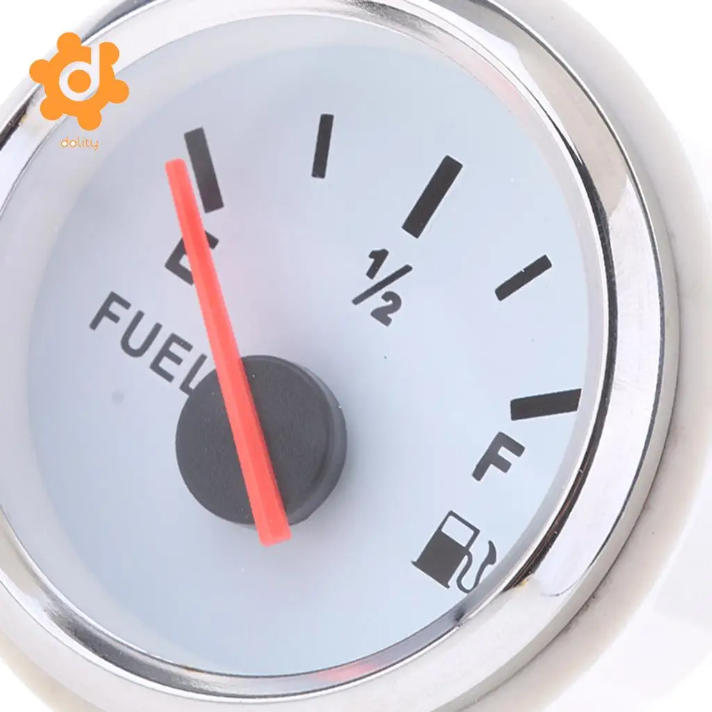 Waterproof Fuel Level Gauge Boat Marine Fuel Tank Level Gauge 9-32V 52mm New Pointer Fuel Level Gauge LED light dispalay