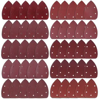 

50 Pieces Mouse Detail Sander Sandpaper Sanding Paper Hook and Loop Assorted 40/ 60/ 80/ 100/ 120/ 180/ 240/ 320/ 400/ 800 Grits