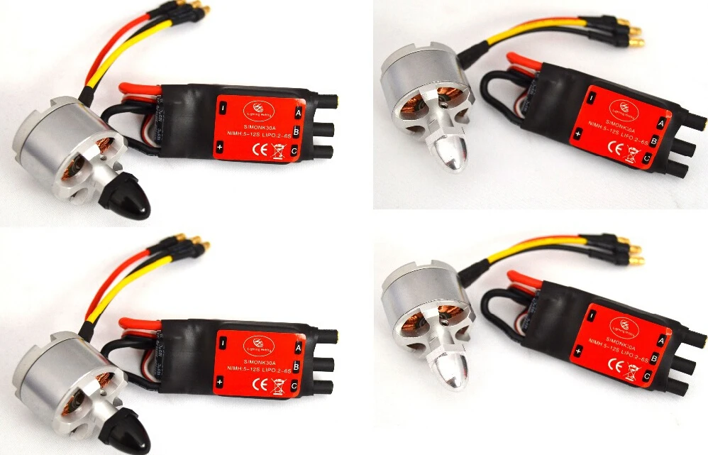 

4x 2212 920KV Brushless Motor (CW / CCW)+4x Simonk 30A Brushless Speed Controller ESC w/bec 2-6s Quadcotper Multicopter