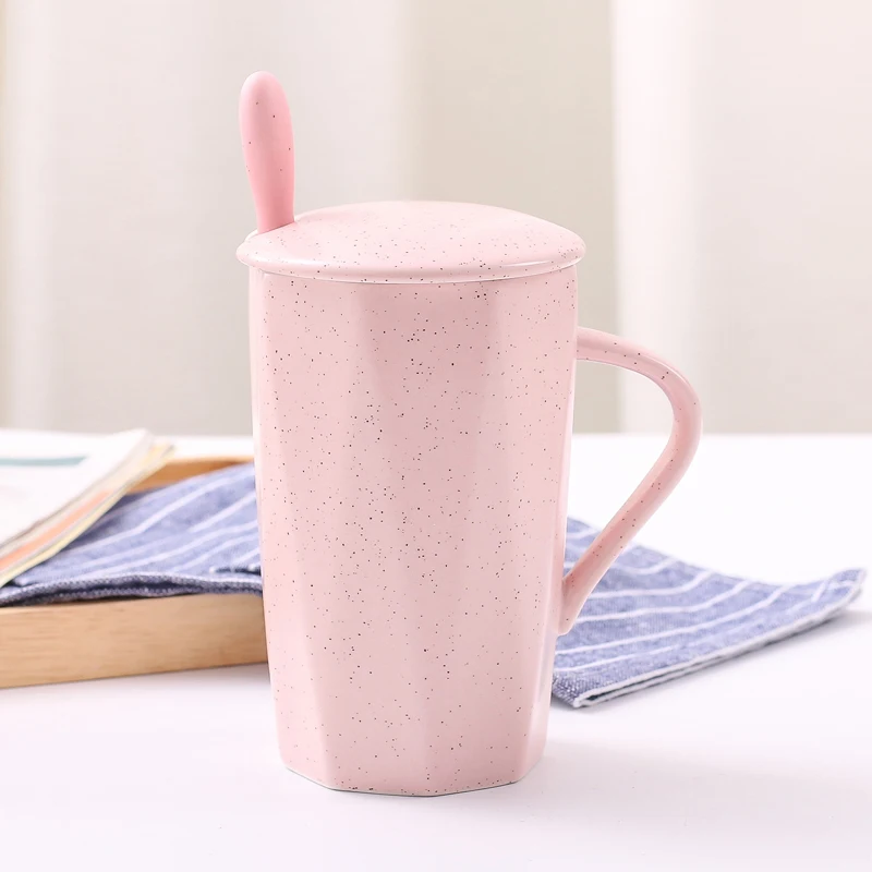 Pink Чашка Марка приносить крышку приносить Совок женщина оригинальность ребенок дыхание влюбленных Чашка Кофе Кружка Офис стекло напиток вода Настоящее стекло - Цвет: Pink