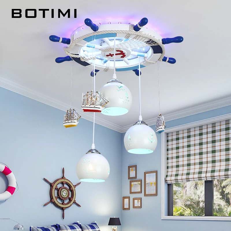 

BOTIMI 220V Ceiling Lights For Kids Bedroom Surface Mount Cartoon Ceiling Lamps Boys Room Ceiling Lamp Children Hanging Light
