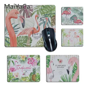 

MaiYaCa Watercolor tropical Plant leaves flamingo Laptop Computer Mousepad Locked Edge Keyboard Mat Table Pad anime Mousepad Mat