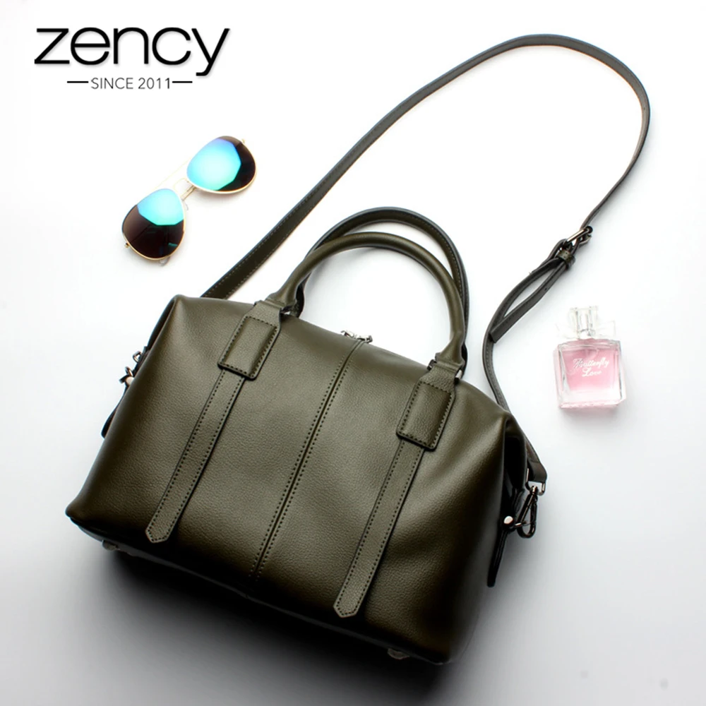 

Zency Solid Women Tote Bag 100% Genuine Leather Luxury Handbag Fashion Crossbody Messenger Purse Business Female Shoulder Bags