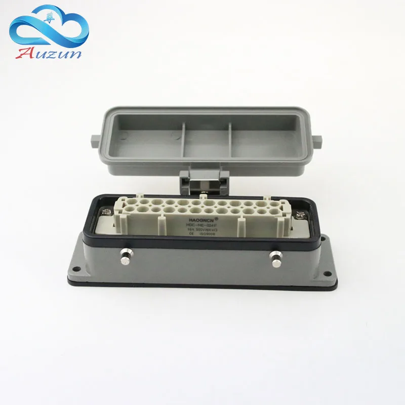 Billige Schweren steckverbinder H24B ER 024 1 mit abdeckung 24 core basis linie messen doppel strom 16 a spannung 500 v