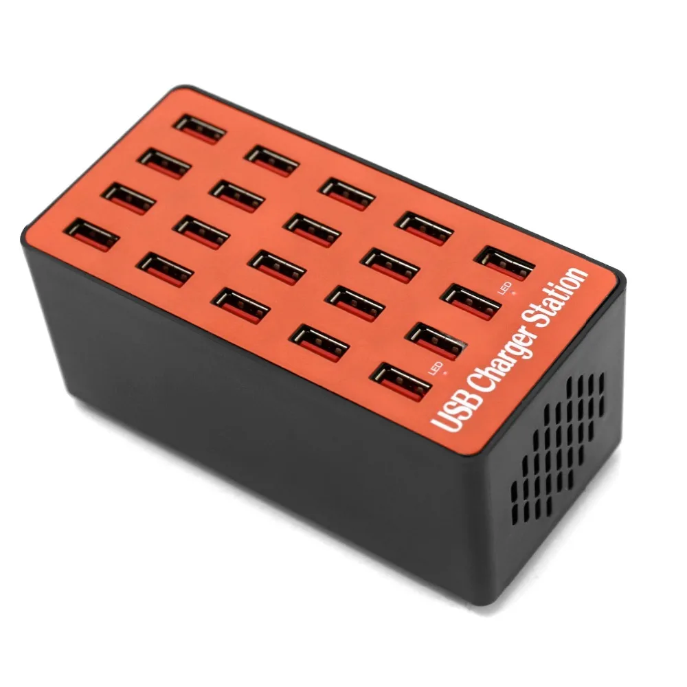 SOONHUA Portable  20 USB Ports USB Smart Charger 5V Output Fast Charging Station Power Adapter For Mobile Phones Tablets Laptops