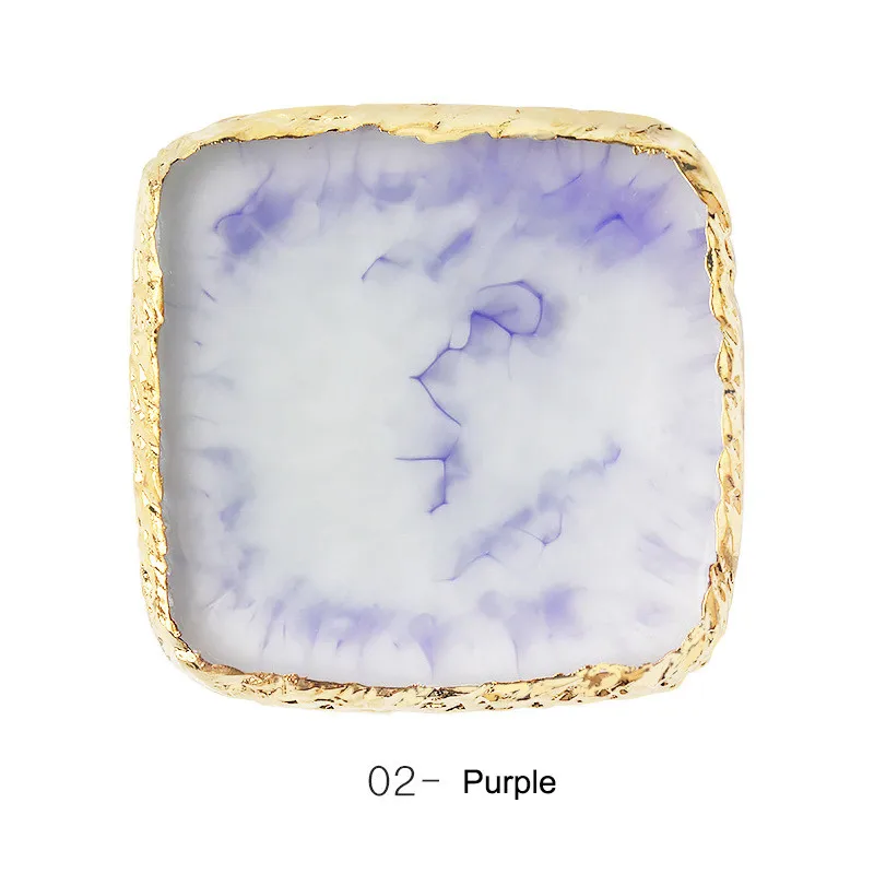 6 цветов смолы дизайн ногтей Палитра лаков для ногтей краски рисунок цвет блюдо Маникюр Педикюр дисплей доска DIY Макияж инструменты для палитры - Цвет: Purple