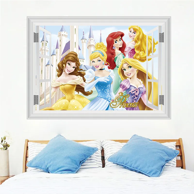 

Cartoon Princess Castle Height Measure Wall Sticker For Kids Room Butterfly Growth Chart Bedroom Nursery Decor