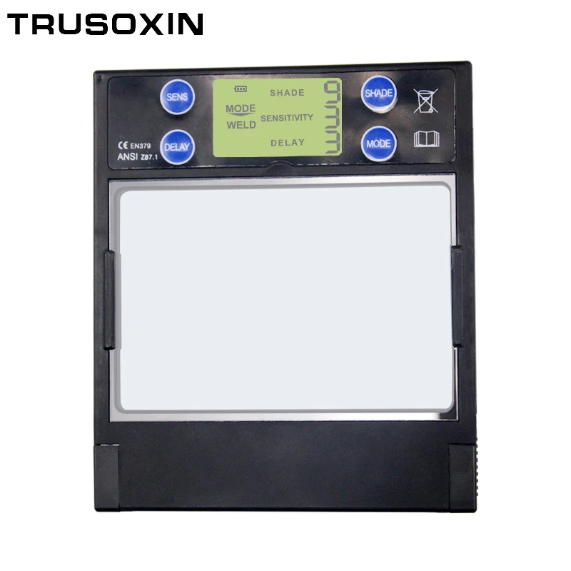

Smart Large Window 4 Arc Sensor DIN5-DIN13 Solar Auto Darkening TIG MIG MMA Welding Filter Helmet Lens