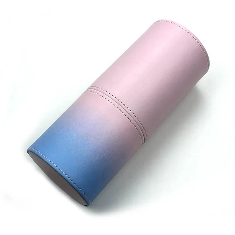 

Hot Sale Portable Empty Makeup Brush Pen Holder Cosmetic Cup PU Leather Container Solid Case Tool