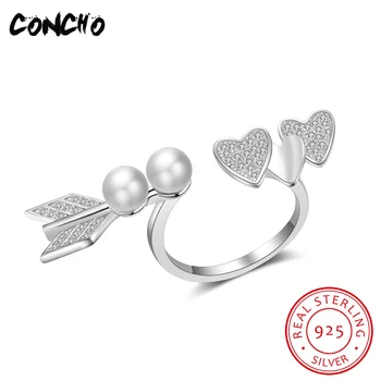 

2018 Limited Promotion Bands Pearl Tension Setting Party Anel Feminino Concho Jewelry 925 Sterling Heart Rings For Women