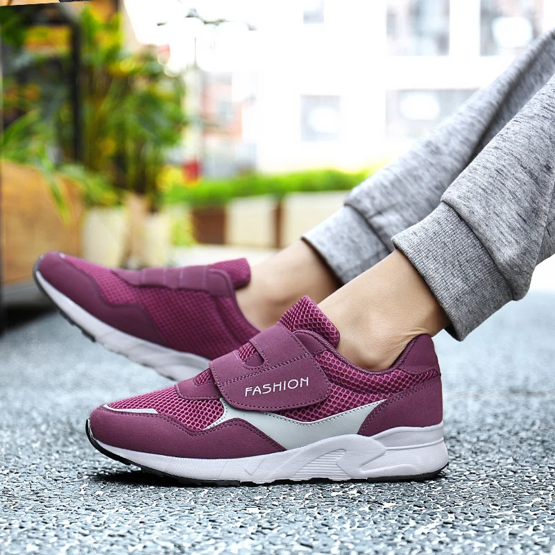 BIGFIRSE Women Casual Shoes Light Fashion Sneakers Woman Leisure Shoes Walking Zapatillas Mujer Elderly Comfort Women Shoes - Цвет: Фиолетовый