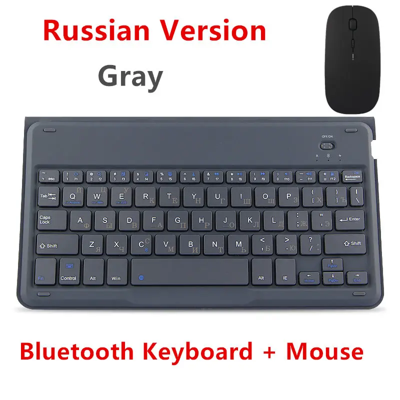 Bluetooth Keyboard For Xiaomi Mi 9 Mi9 SE 8lite Max 7 Mix2 red mi 5s RedMi 7 Note4 5A 4X Pro Mobile phone Wireless keyboard Case - Цвет: gray Russian