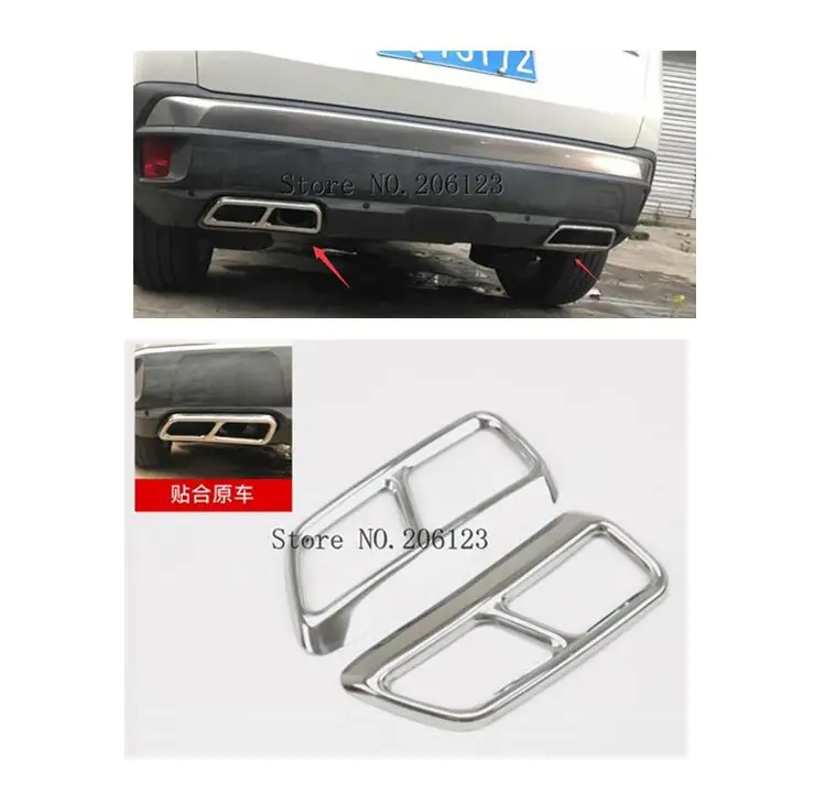

For Peugeot 3008 5008 Allure 2017 2018 ABS Rear Exhaust Muffler Tail End Pipe Decorative Cover Trim Auto Accessories 2pcs