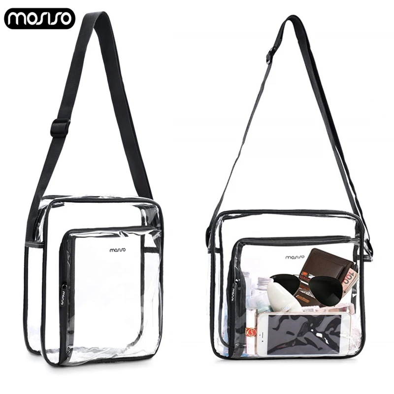 MOSISO Transparent PVC Shoulder Bags Women Clear Crossbody Bag Purse Solid Color Large Capacity Messenger Shopping Travel |