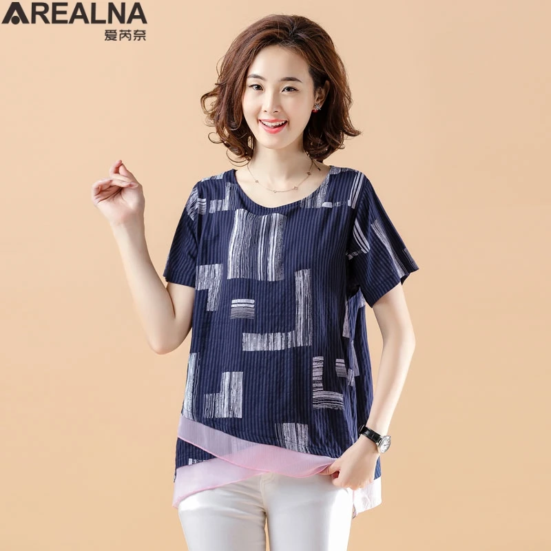 المرأة بلوزة مخططة قميص قصيرة الأكمام بلوزة س الرقبة القمصان عارضة قمم بلوزة et Chemisier فام Blusas موهير دي مودا 2019