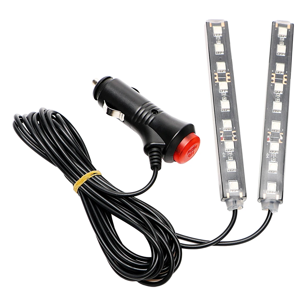 

ITimo Car-styling Cigarette LED Decoration Lamp Dash Floor Foot 2x 9 LED Car Atmosphere Lamp LED Strip Lights