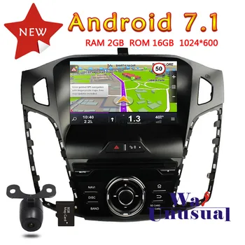 

WANUSUAL 8" Quad Core 16G 2G RAM Android 7.1 Car Multimedia Player for Ford Focus 2012 GPS Navigation with BT WIFI 1024*600 Maps
