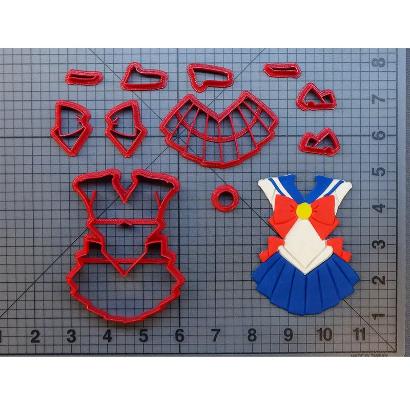 

Sailor Moon Outfit Cookie Cutter Set Fondant Cupcake Top Mould Made 3D Printed Cookie Cutter Set Kitchen Accessories Cake Molds