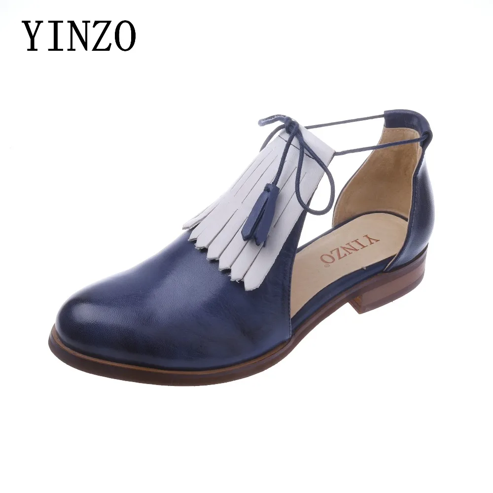 YINZO brand Genuine Leather flats Summer female boots 