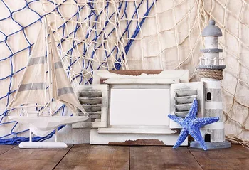 

Vinyl net cartoon ship newborn children wood floor Photography Backdrops Party Background for Photo Booth Backdrop 420