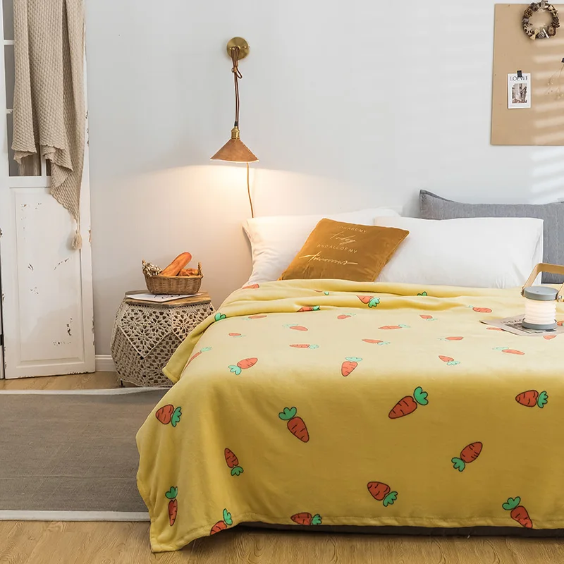 LREA горячая Распродажа Оригинальное одиночное желтое одеяло с рисунком редис самые популярные элементы и дизайн удобные