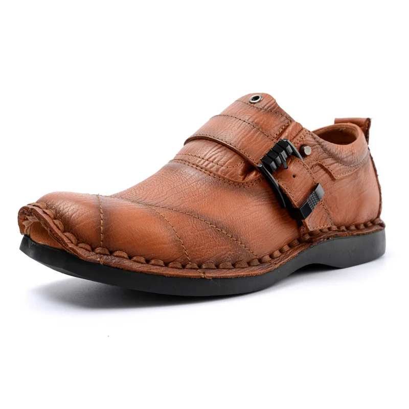 

New 2019 Men Dress shoes Big size 41-50 Man Business shoes Genuine Leather male Lace-up casual shoes Spring/Autumn formal shoes