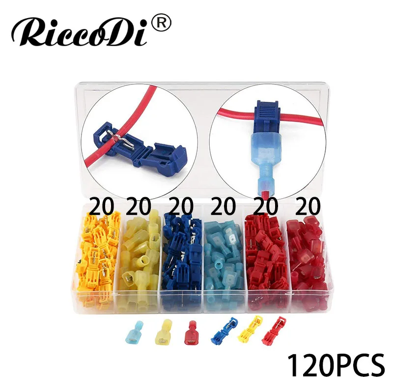 

120pcs 60sets Scotch Lock Quick Splice Wire Connectors Terminals Crimp Electrical Car Audio 22-10AWG Wire Set Wire Connector