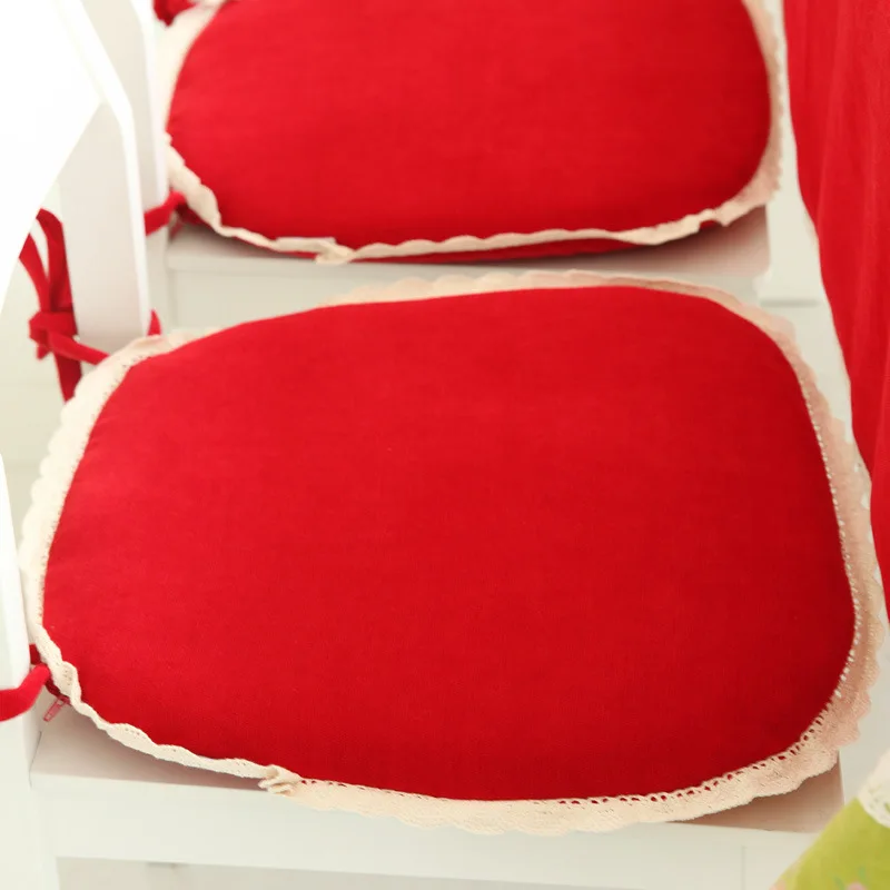 

Solid Color With Lace Cushion Memory Cotton Computer Chair Cushion Thickened Fabric Art Removable And Washable 45*43cm