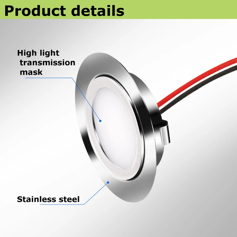 Ultra-thin Waterproof Embedded 3W LED Mini Spotlight 12V Dimmable For Kitchen Bathroom Mirror Headlights (7)