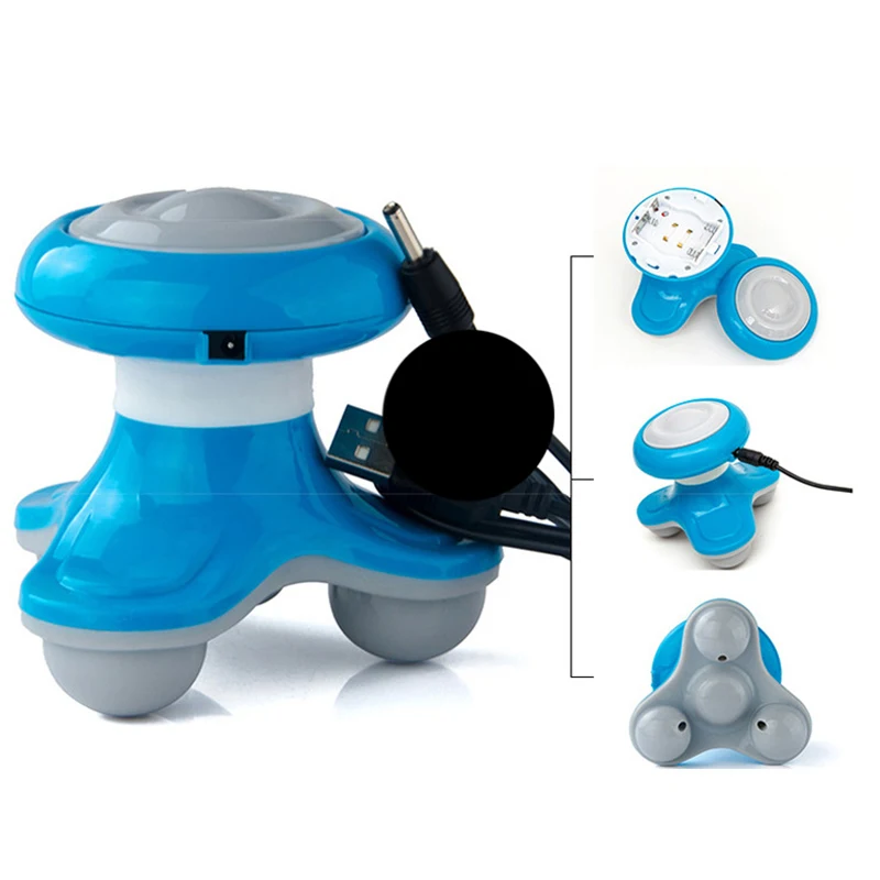 Mini Neck Massager Multifunction Plastic Relief Shape Roller Electric vibrator Burn Fat body Massage device muscle Relaxation