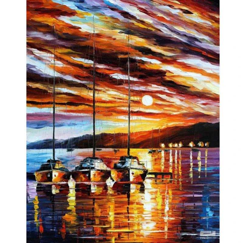 

Large Modern canvas wall art handmade abstract oil painting on canvas seascape painting for living room decoration