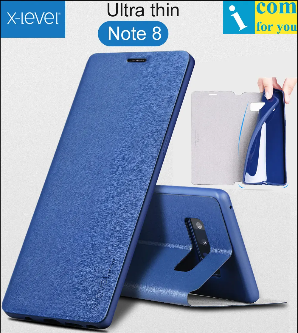 

X-Level Book Leather Flip Case Cover For Samsung Galaxy Note 9 Fibcolor Ultra thin X Level Wallet TPU Note9 Note 8