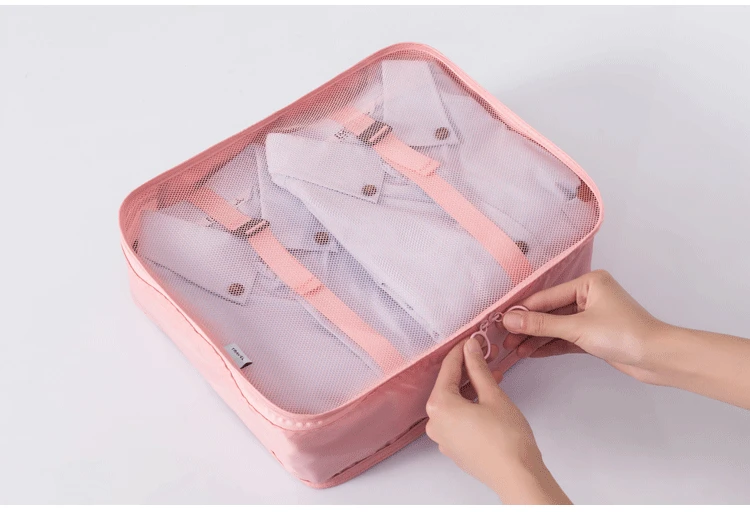 7 шт Для мужчин Для женщин набор дорожных сумок Портативный куб для упаковки Костюмы обувь косметический сортировочный Органайзер чехол