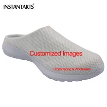 INSTANTARTS/модные мужские сетчатые сандалии; светильник; Мужские Пляжные шлепанцы; дышащая обувь на плоской подошве без застежки; изображение на заказ; Прямая поставка