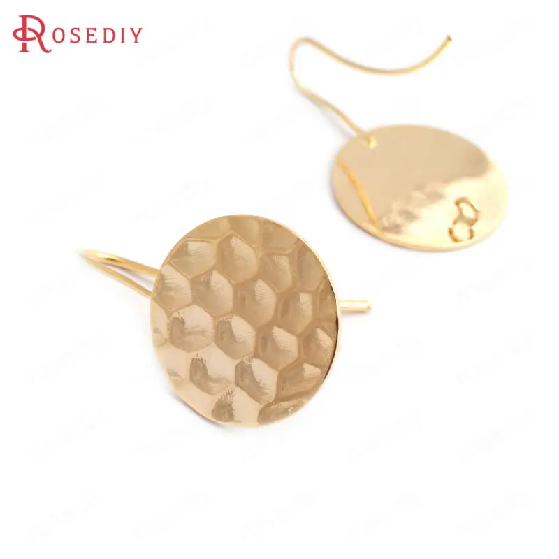 

(35213)10PCS Height 33MM Round 20MM 24K Gold Color Brass Round Earrings Hooks High Quality Diy Jewelry Findings Accessories