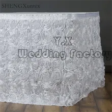 Атласная Розетка нового дизайна, Настольная юбка \ скатерть для свадебного украшения