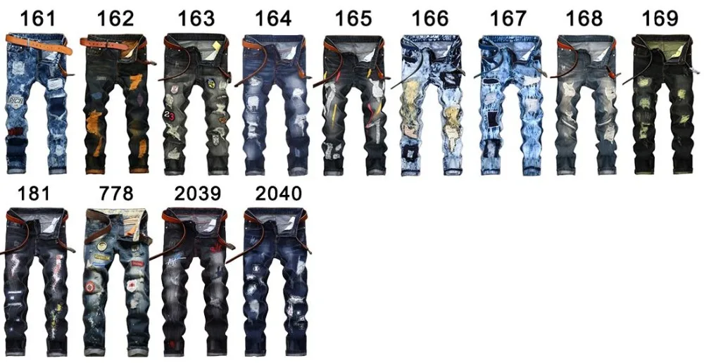 Мужские рваные джинсы, брендовые модные роскошные дизайнерские мужские джинсы, Мужские обтягивающие брюки размера плюс, женские джинсы