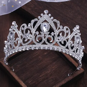 

Crystal Bridal Wedding Hair Crown Head Band Wear Rhinestone Jewelry Accessories Bride Headdress Hairband Tiara Big Crowns