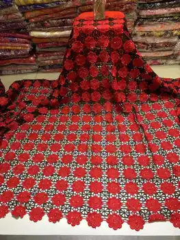 

2019 Guipure Water Soluble Lace Fabric Latest African Lace Fabrics Embroidered Guipure Cord Chemical Lace DFS22