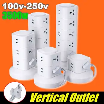 

Universal Vertical Power Socket USB Ports Charger Electrical Socket Powerboard Extension Plug Power Strip Outlet Multifunction