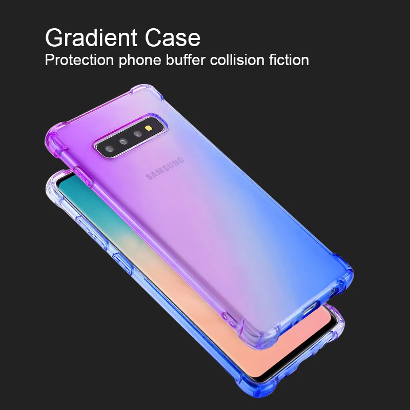 

Gradient Case For Samsung Galaxy S10 Plus S10E S7 Ultra Thin Cases Clear TPU Phone Cases Shockproof Cover Anti-fall Phone Cases