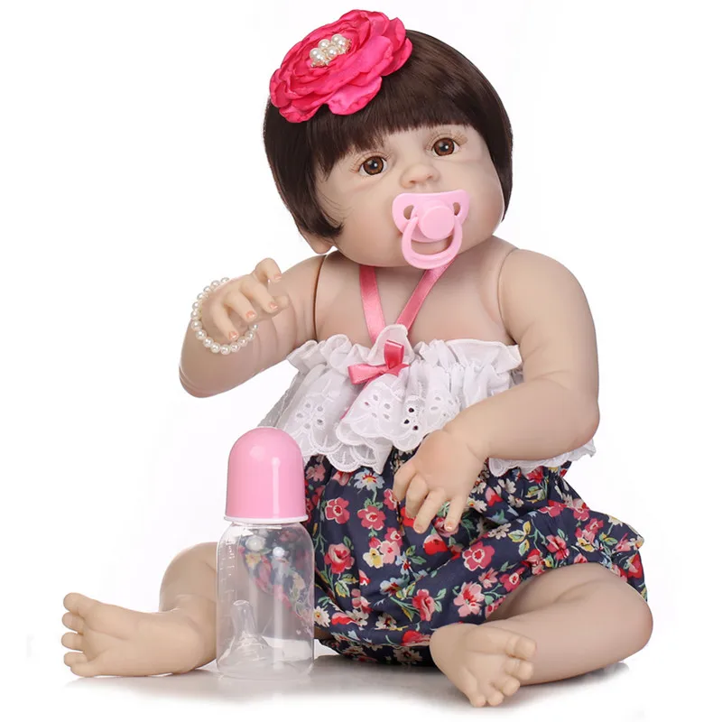 

New 57cm Handmade Full Body Silicone Reborn Dolls Realistic Lifelike Hawaii Beach Tropical Style Reborn Dolls for Girls Toy Girl