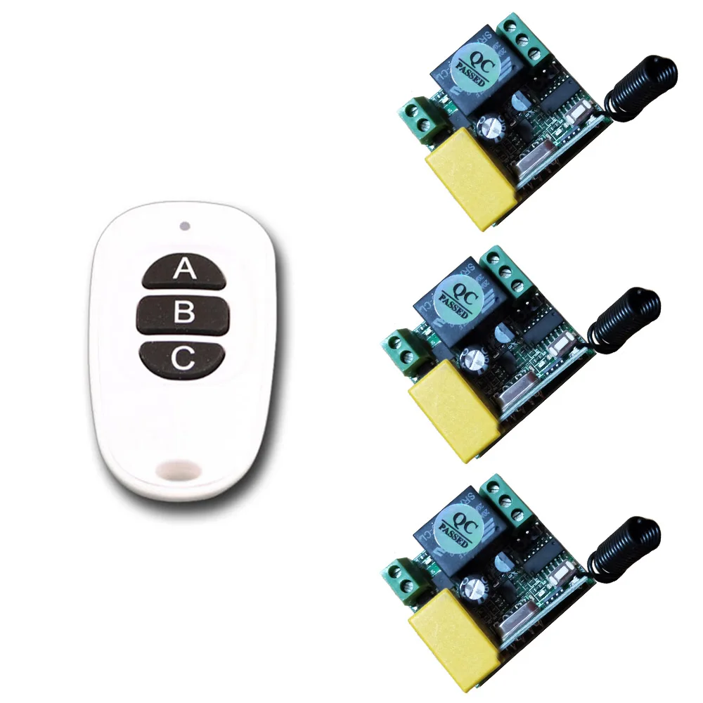 

Input 220V Output 220V RF Wireless Remote Switch 1 CH 1CH Light Lamp LED Home Appliance Power Remote Control Switch 315/433 MHz