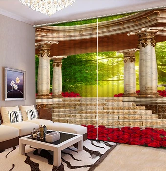 

NoEnName_Null High Quality 3D Printing Curtains Chinese Luxury 3D Window Curtains Bedroom Living Room Printing Curtains CL-D018