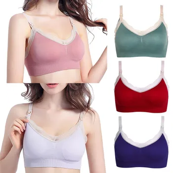 

Womens Seamless Sleep Nursing Bra For Breastfeeding Removable Padds Wireless Bras