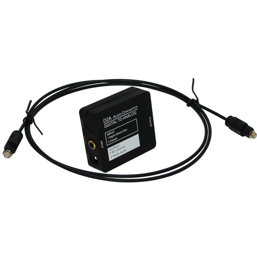 

Digital Optical Coaxial Toslink Signal to Analog Audio Converter Adapter RCA L/R Support Earphone With USB power cable