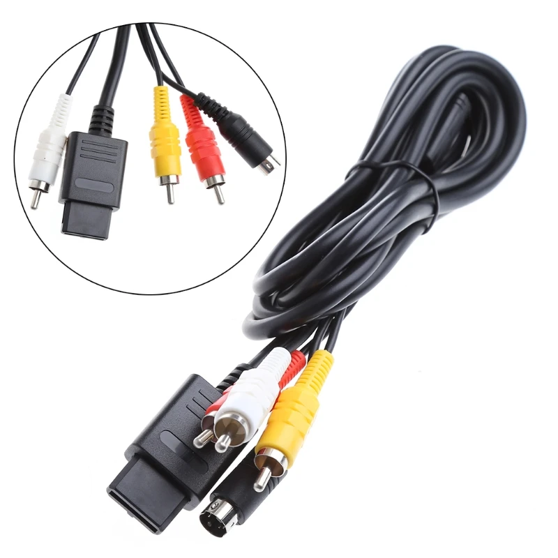 

2019 1.8M/6FT Multifunction AV TV S-Video Cable For Nintendo Gamecube 64 SNES NGC N64 Game Accessory Cables