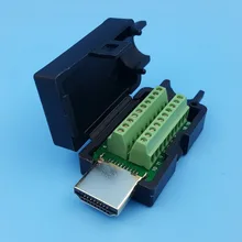 HDMI Мужской 19P штекер Breakout терминалы Solderless DIY разъем с черной крышкой