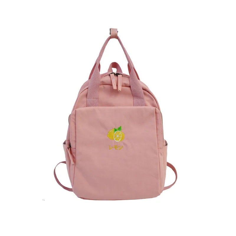 

Simple Fresh Fruit Canvas Student Shoulder Bag Daypack Female Avocado Lemon Cute Casual Backpack Shoulder Bag